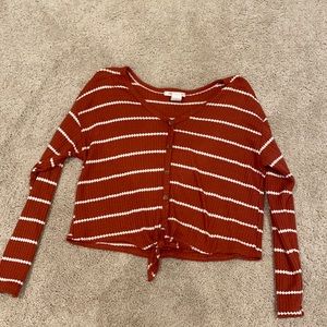 Cropped Waffle Knit Sweater